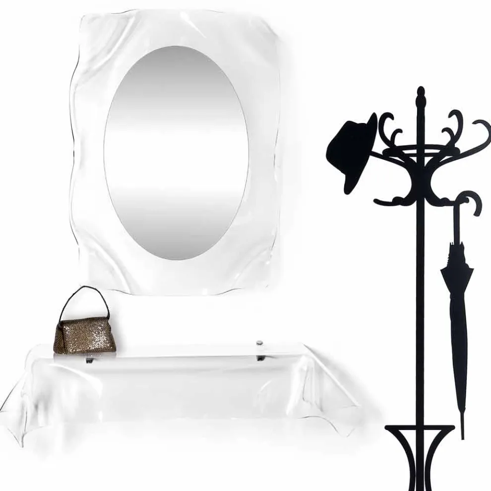 Modernes Design-Konsole aus transparentem Plexiglas drapiert Wunsch