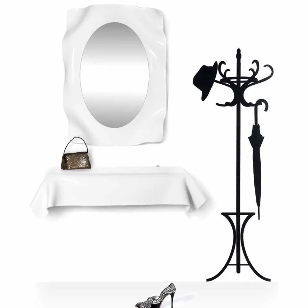 Modernes Design-Konsole in weißem Plexiglas drapiert Wunsch