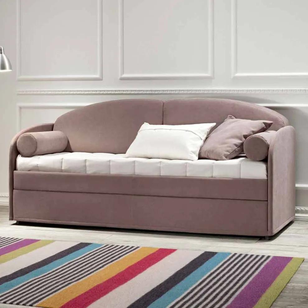 Modernes Etagenschlafsofa aus braunem Stoff Made in Italy - Pont