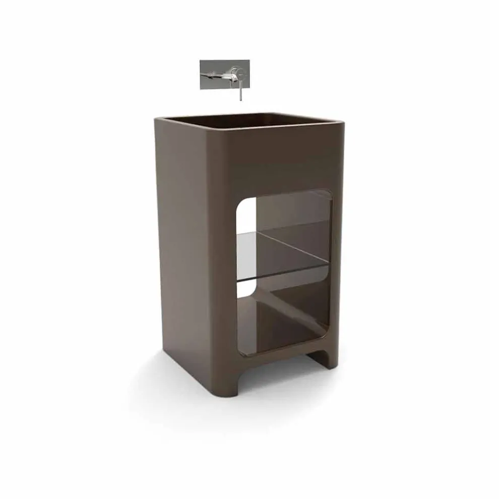 Modernes freistehendes Monoblock-Waschbecken, hergestellt in Italien, Tufino