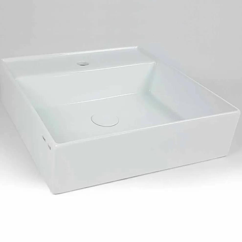 Modernes quadratisches Aufsatzwaschbecken aus Keramik - Piacione
