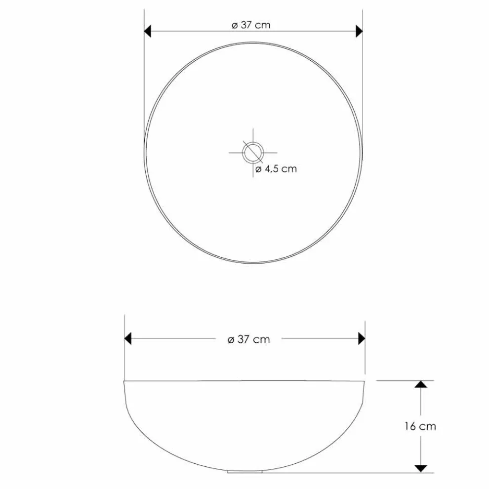 Modernes rundes Aufsatzwaschbecken aus Nickelmetall Loano