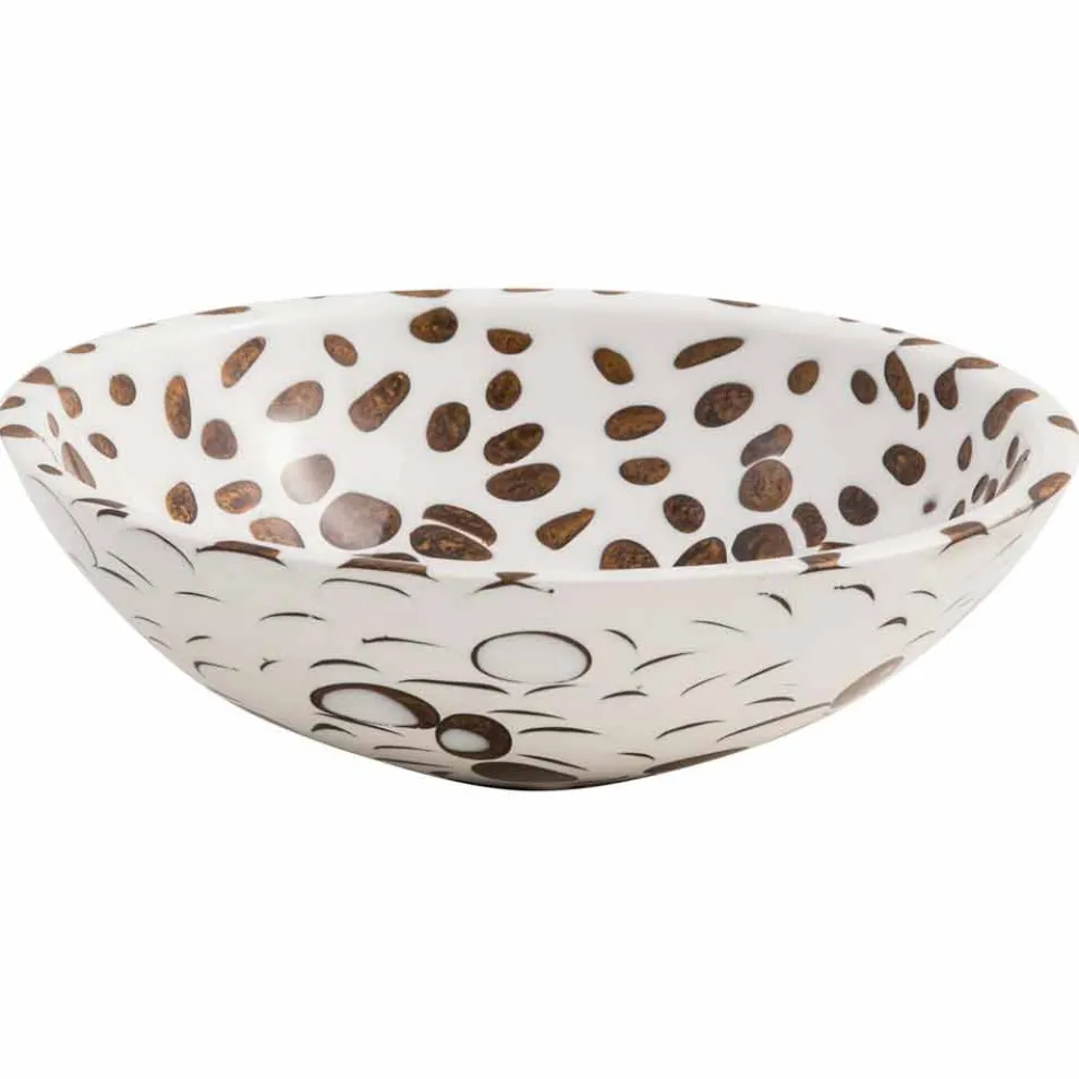 Modernes rundes Aufsatzwaschbecken aus Kunstharz, Bussi