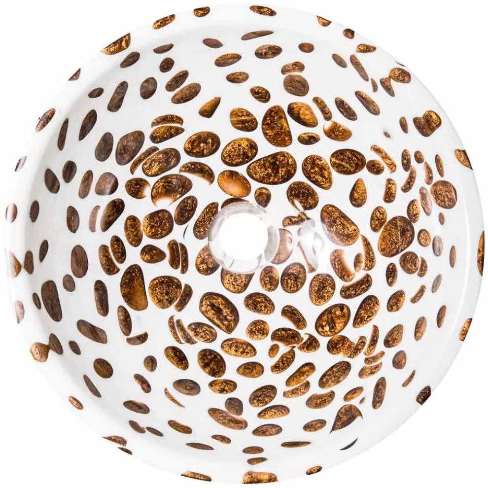 Modernes rundes Aufsatzwaschbecken aus Kunstharz, Bussi