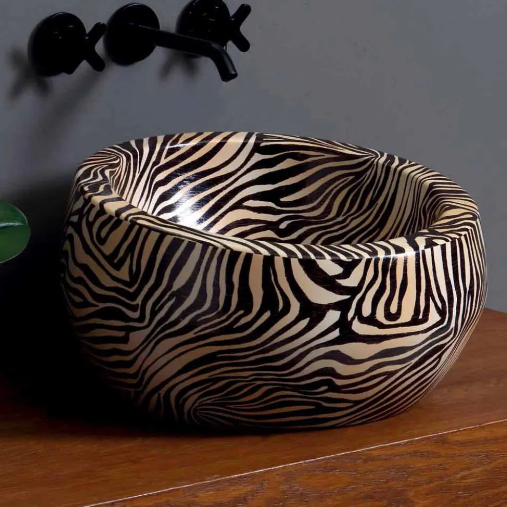 Modernes rundes Aufsatzwaschbecken aus Keramik in Italien Elisa