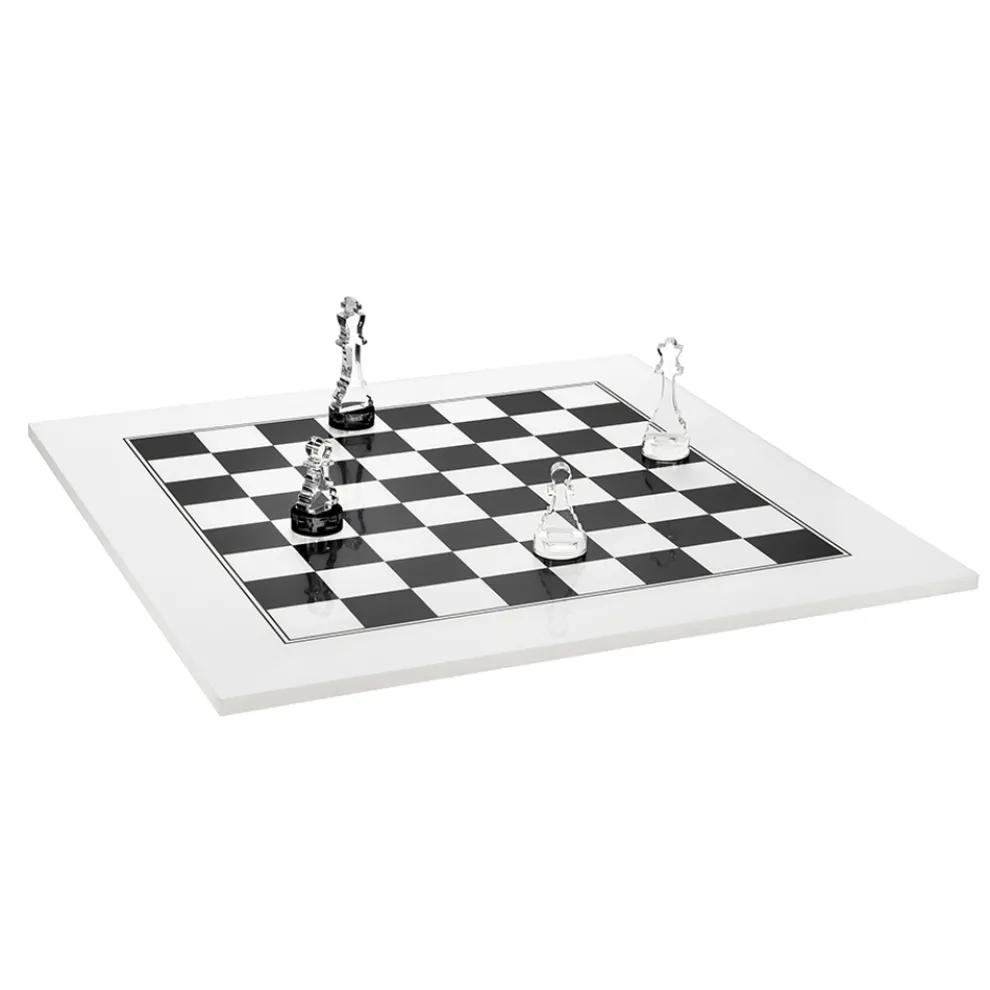 Modernes Schachbrett aus schwarzem oder weißem Plexiglas Made in Italy – Schachmatt