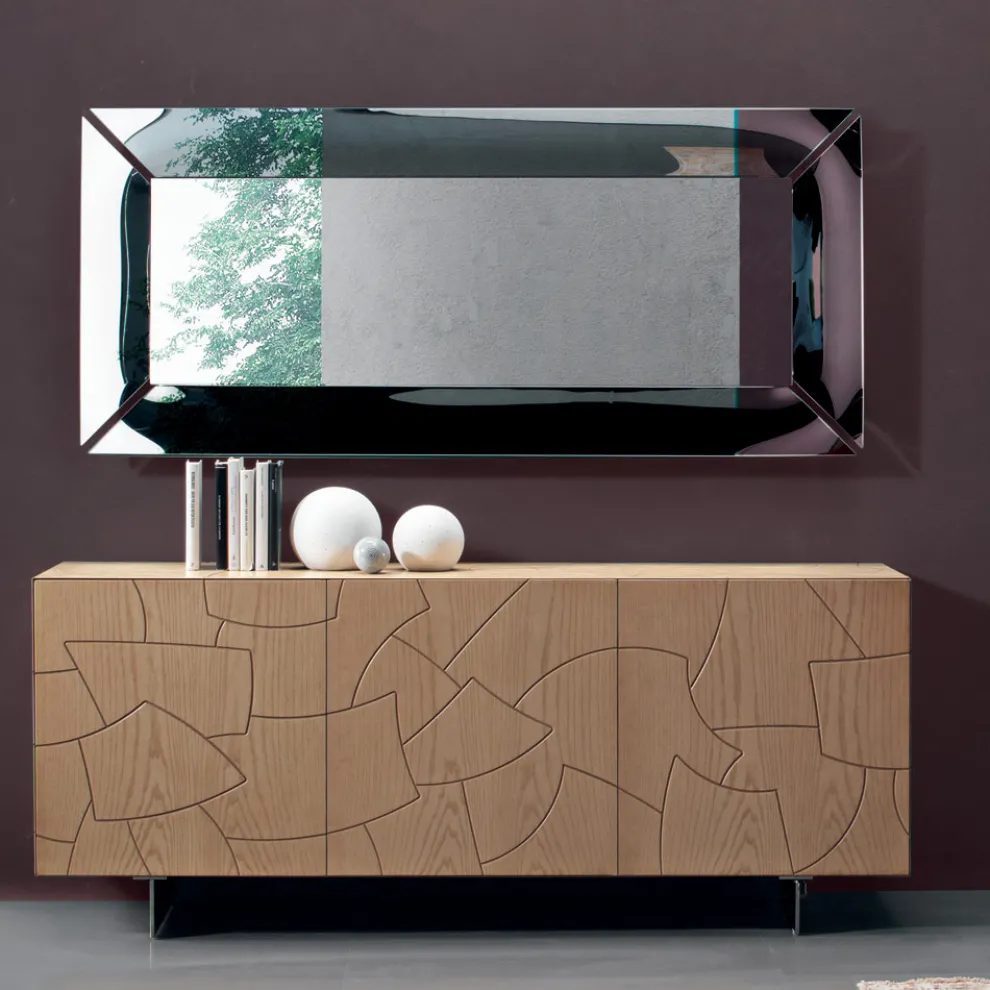 Modernes Sideboard aus furniertem Eschenholz, hergestellt in Italien – Galassia