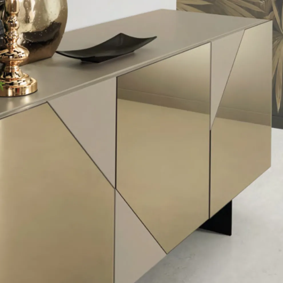 Modernes Sideboard mit verspiegelten MDF-Türen Made in Italy - Morgana