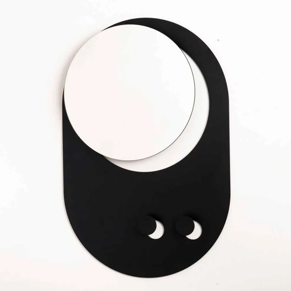 Modernes Wandgarderobe aus Stahl mit Spiegel Made in Italy - Pilippo