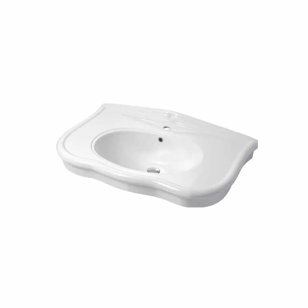 Modernes Wandwaschbecken aus Keramik mit oder ohne Beinen L 90 cm Avise