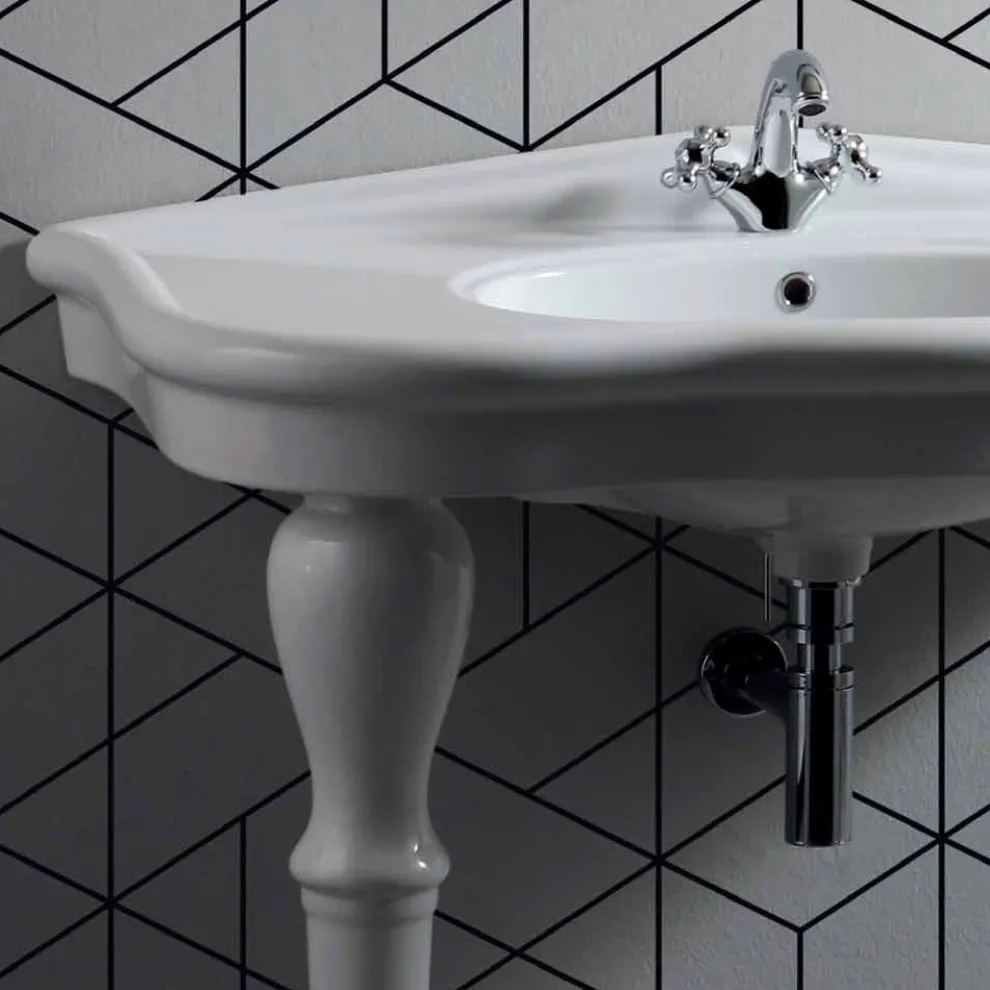 Modernes Wandwaschbecken aus Keramik mit oder ohne Beinen L 90 cm Avise