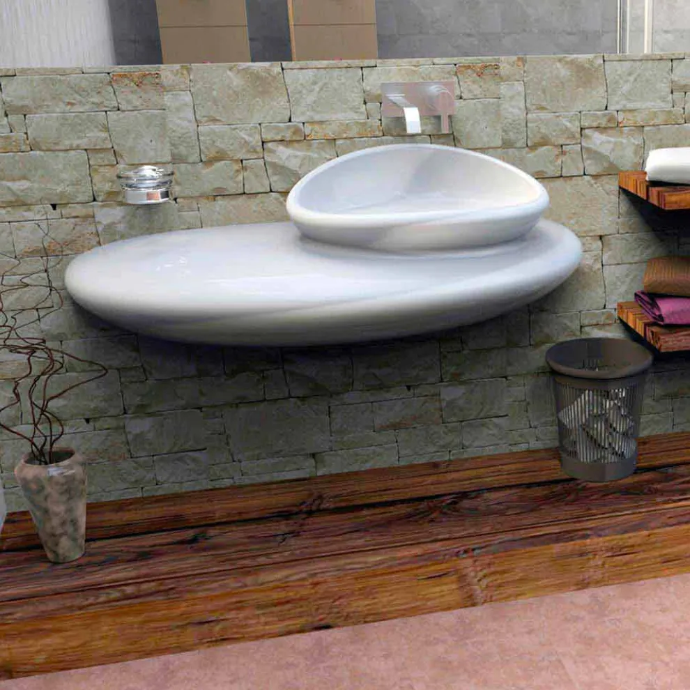 Modernes Waschbecken Stone Made in Italy