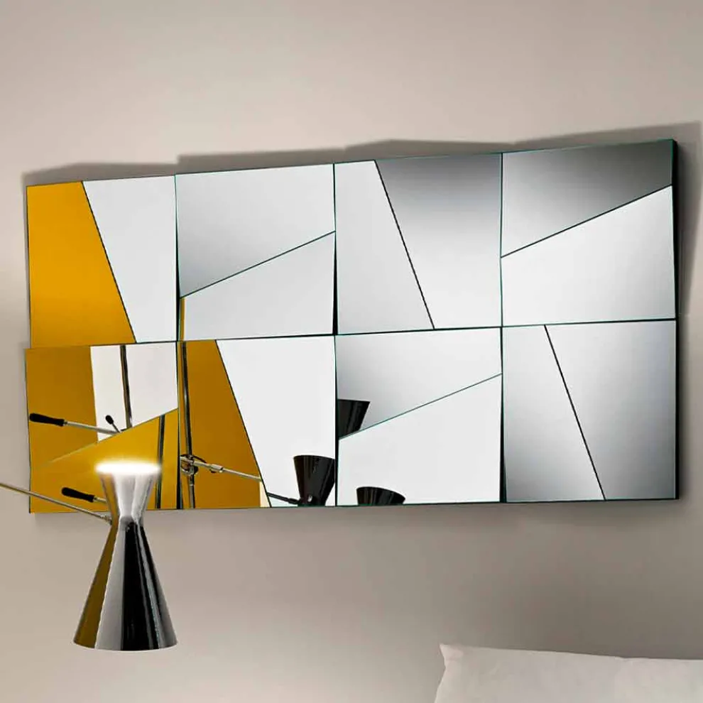 Modularer Wandspiegel mit konkaven und konvexen Spiegeln Made in Italy - Allegria