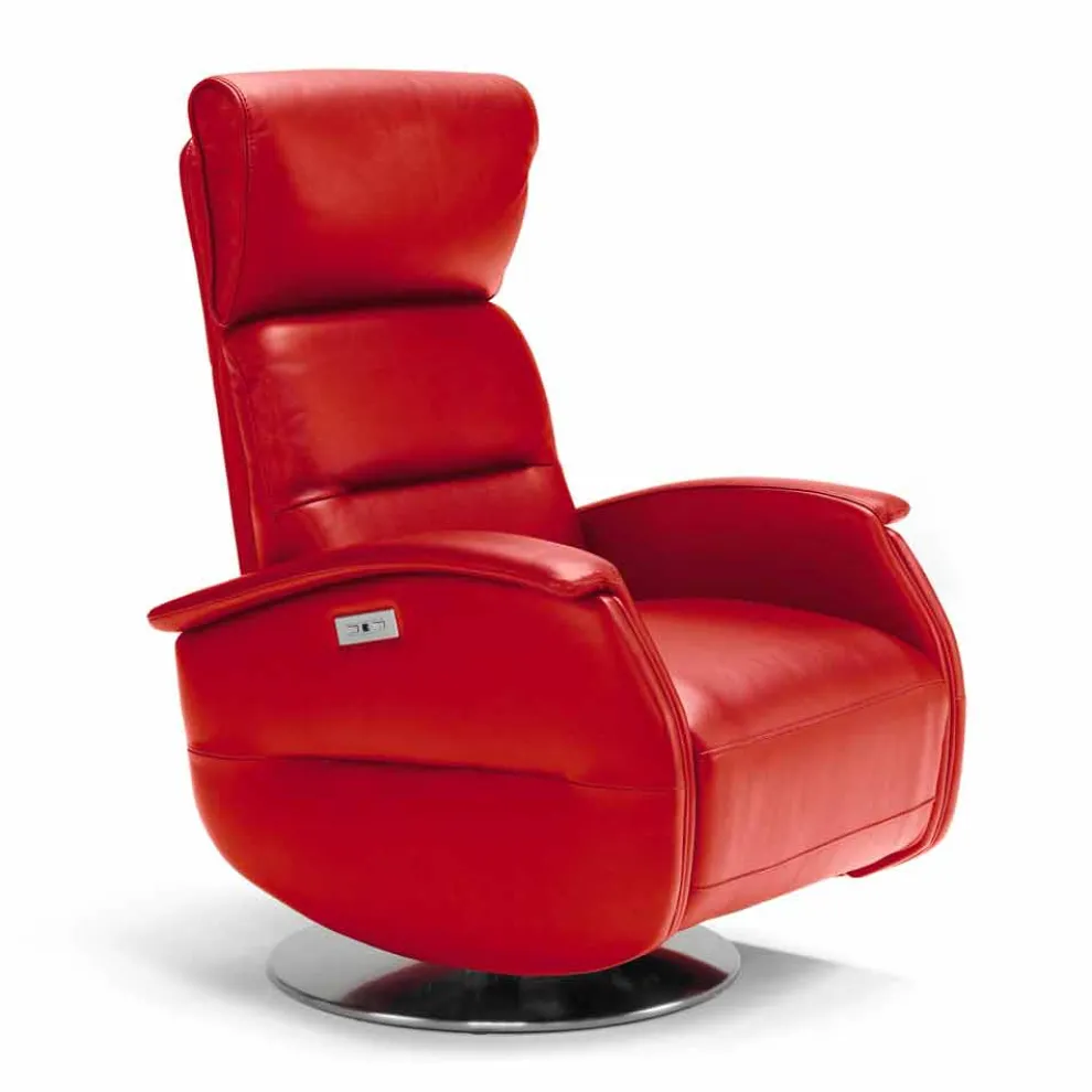 Motorisierter Relax- Drehsessel aus Stoff/Leder/Kunstleder Gemma