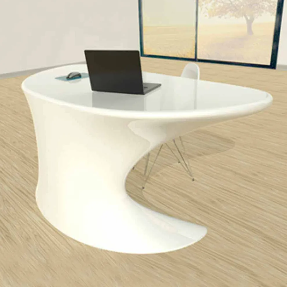 Schreibtisch Büro modern weiß blau oder grau