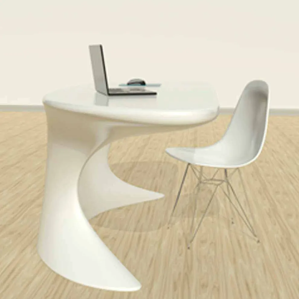 Schreibtisch Büro modern weiß blau oder grau