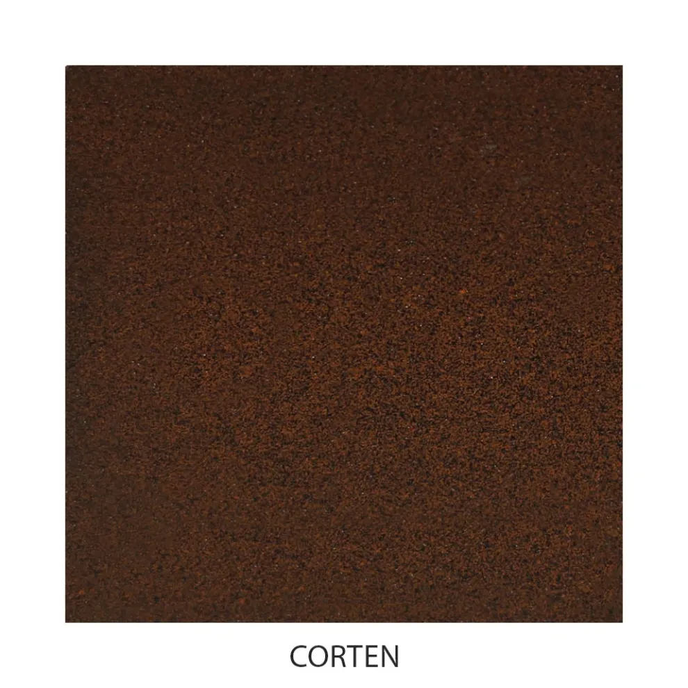 Doppelbett mit passendem Corten-Fußteil – Peter