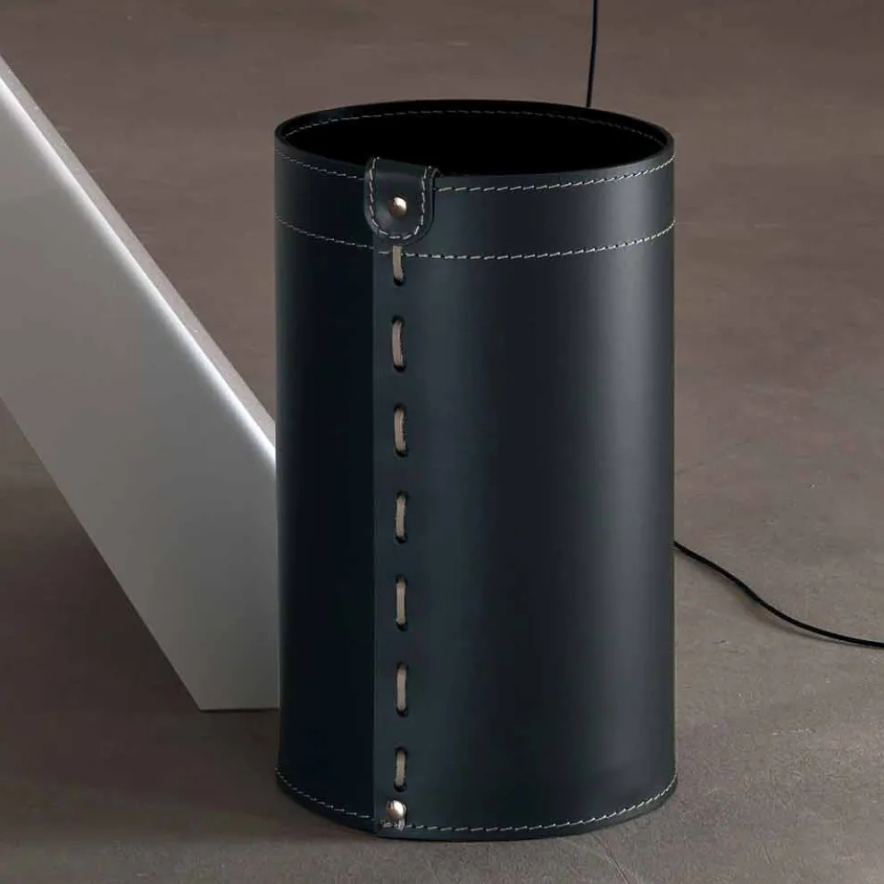 Papierkorb aus regeneriertem handgefertigtem Leder Battista