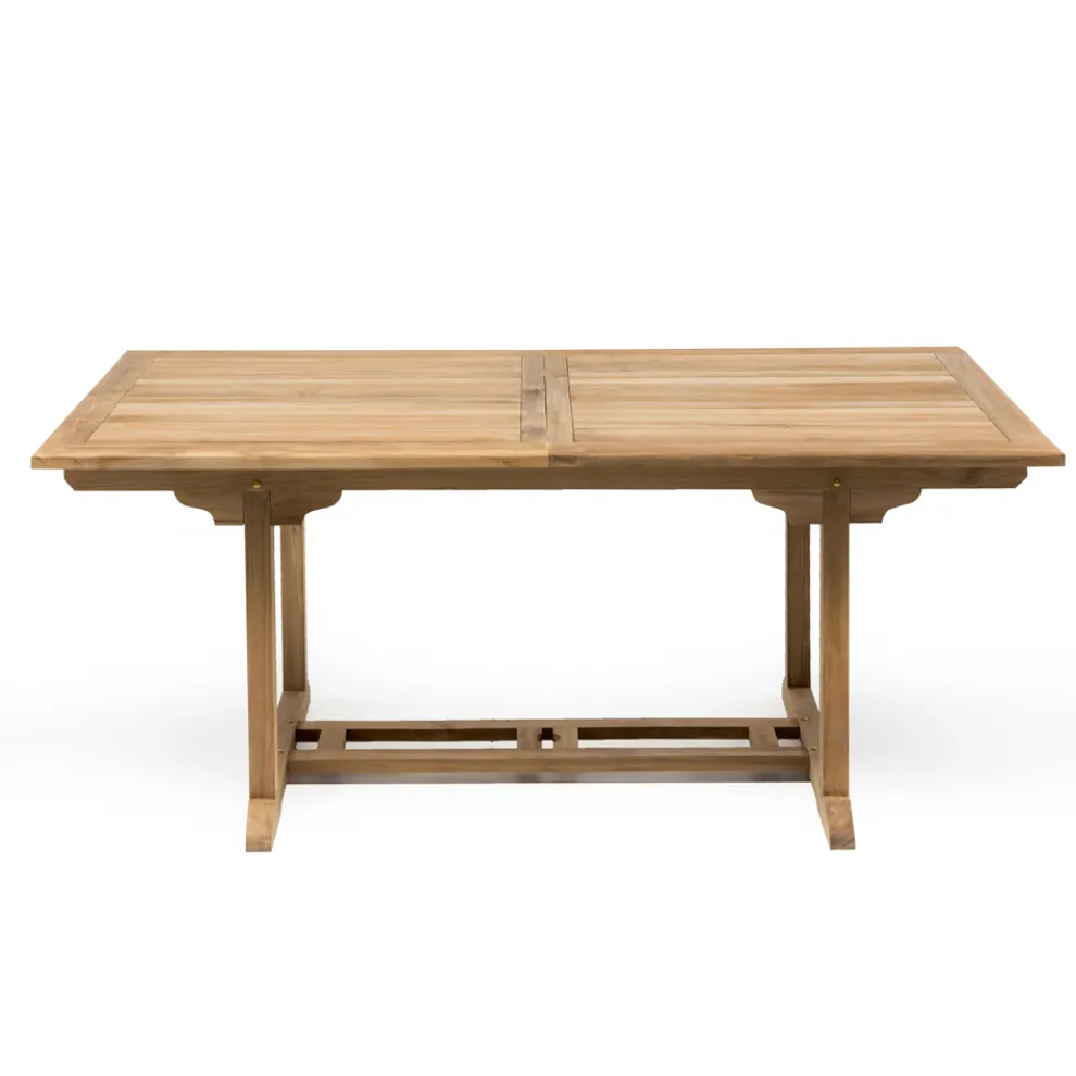 Ausziehbarer Gartentisch aus Teakholz in verschiedenen Größen - Yggdrasil