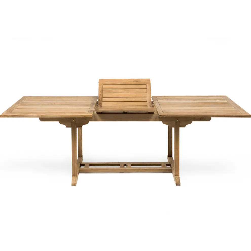 Ausziehbarer Gartentisch aus Teakholz in verschiedenen Größen - Yggdrasil