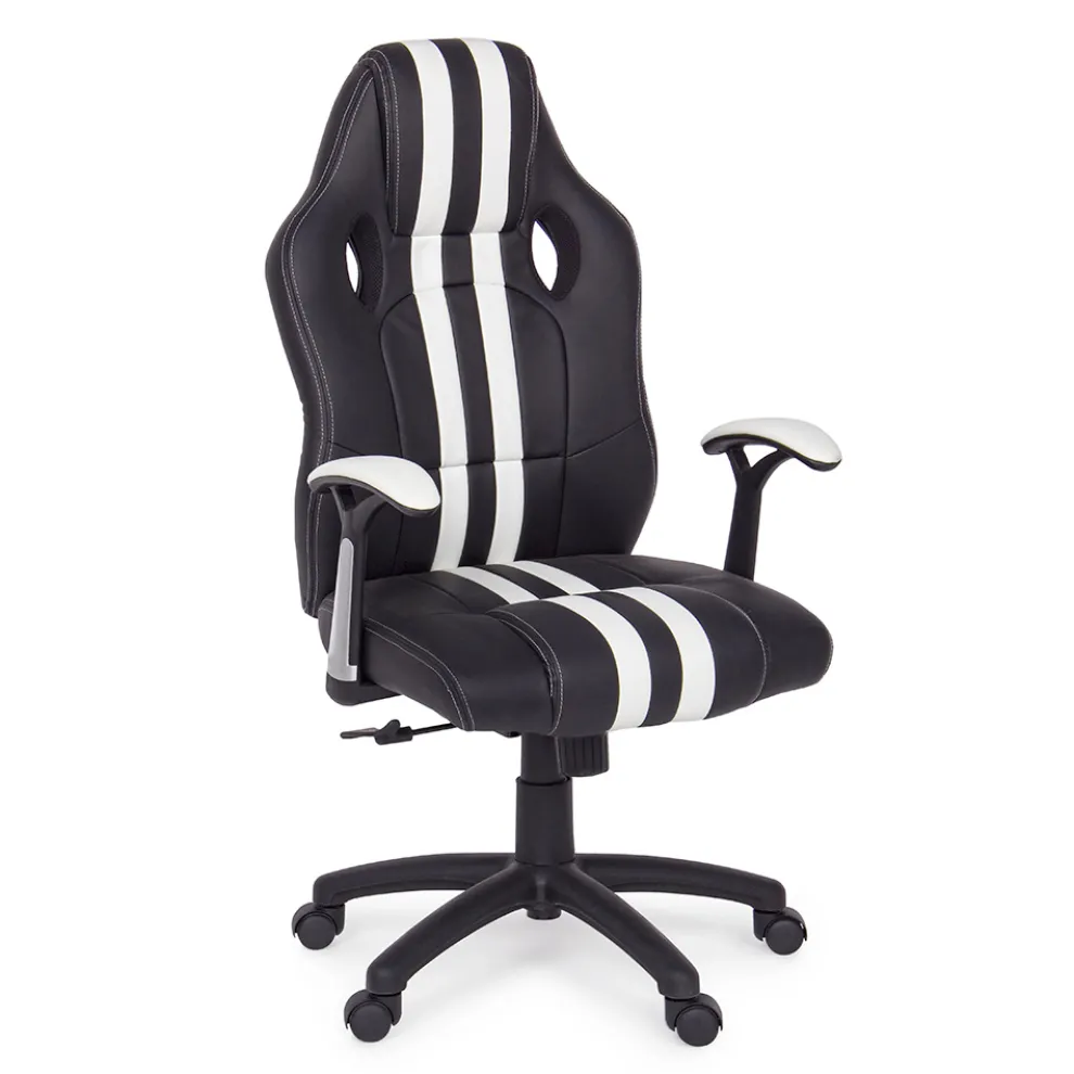 Drehbarer verstellbarer Bürosessel aus Kunstleder und Nylon 2 Farben - Saronno