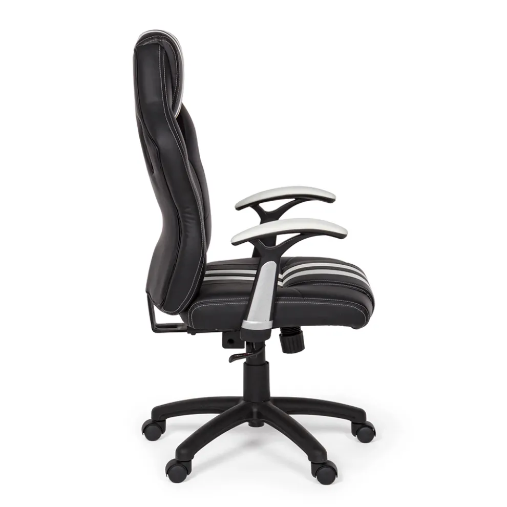 Drehbarer verstellbarer Bürosessel aus Kunstleder und Nylon 2 Farben - Saronno