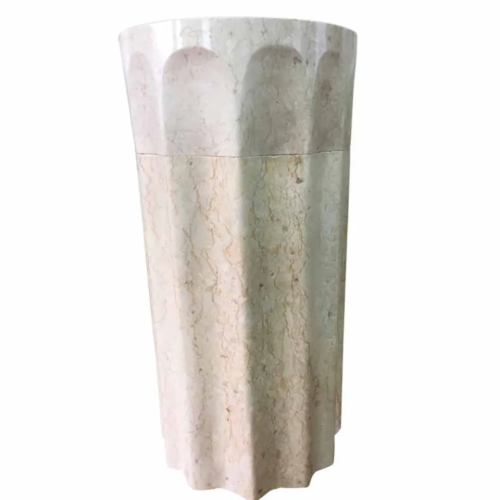 Naturstein freistehendes Waschbecken weiße Farbe Daisy, Einzelstück