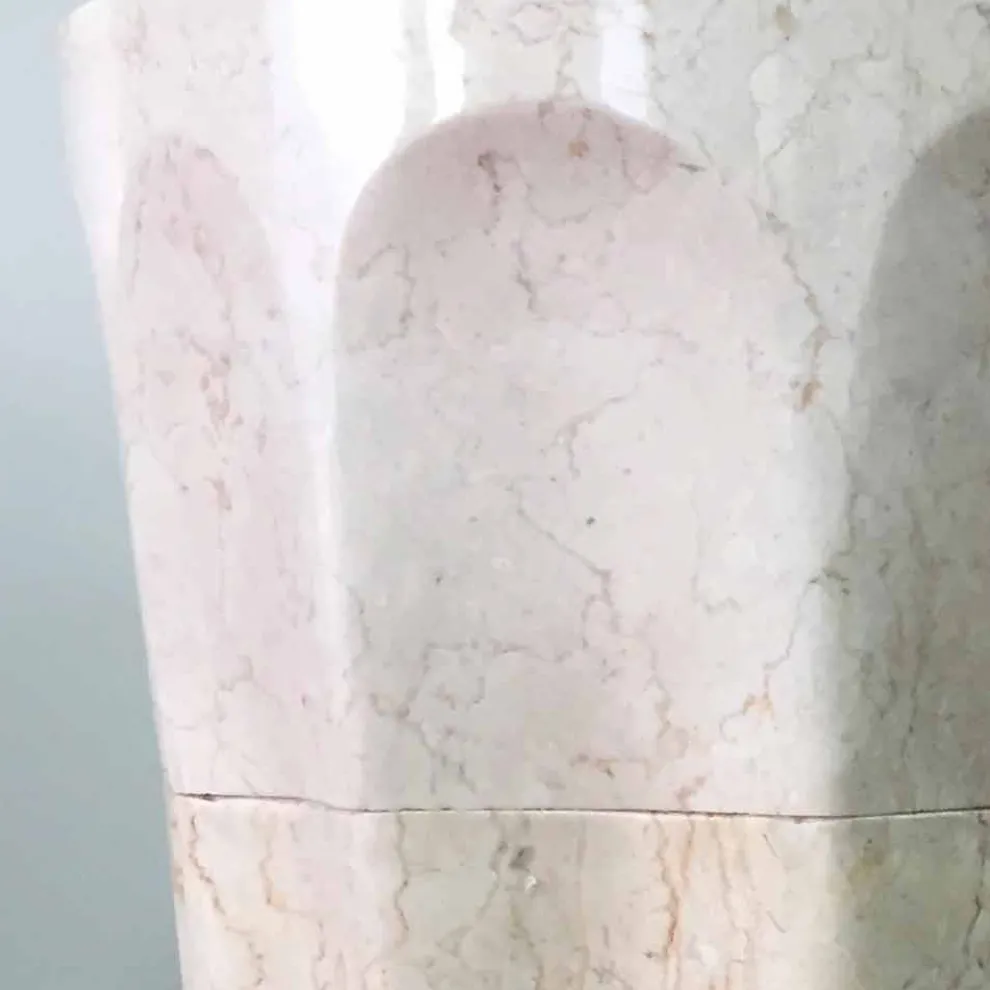 Naturstein freistehendes Waschbecken weiße Farbe Daisy, Einzelstück