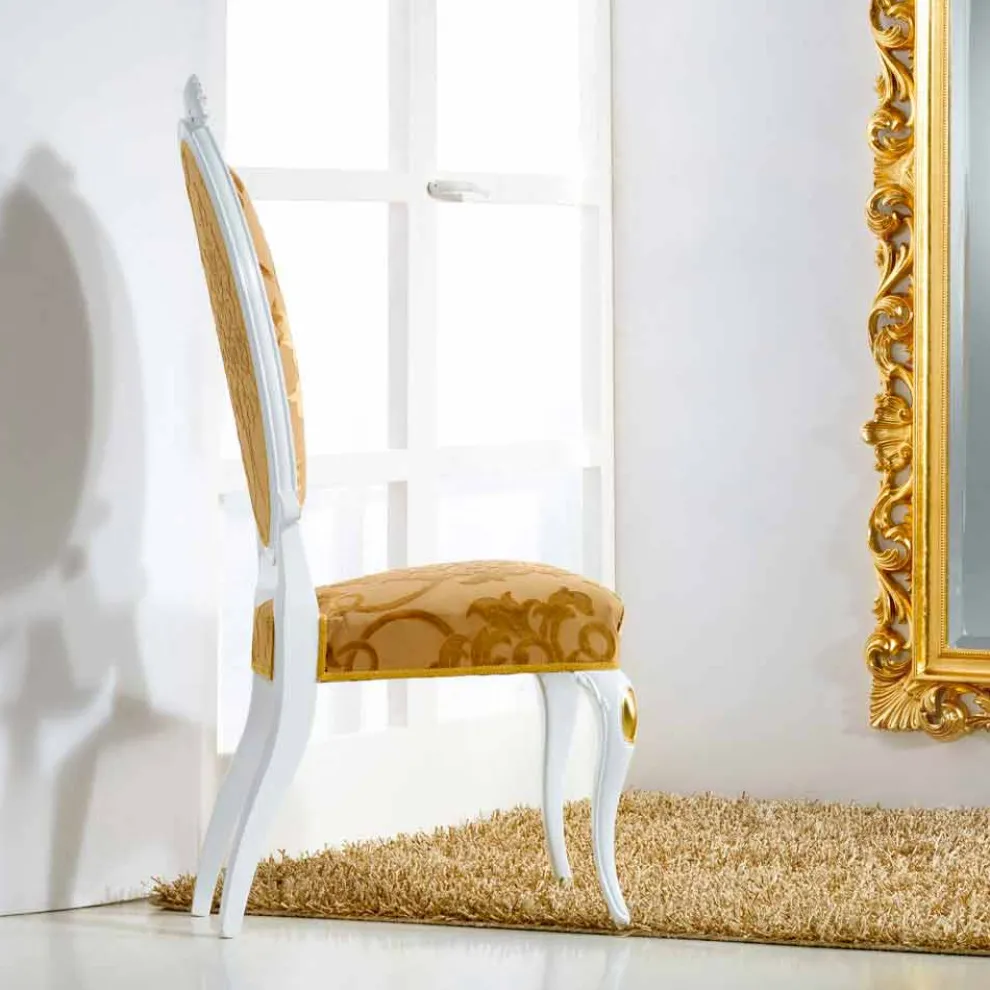 Neobarock Stuhl weiß Tristan