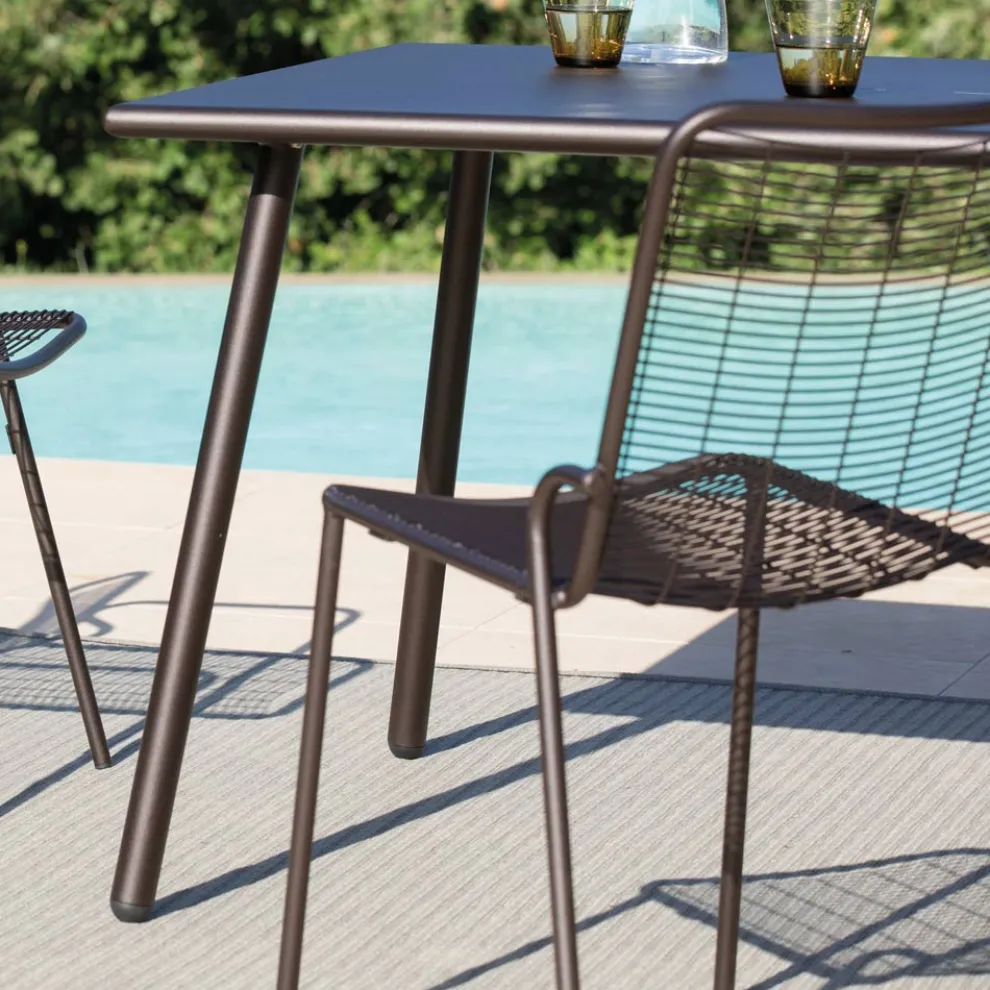 Stapelbarer Gartenstuhl aus verzinktem Metall Made in Italy 4 Stück - Vikas