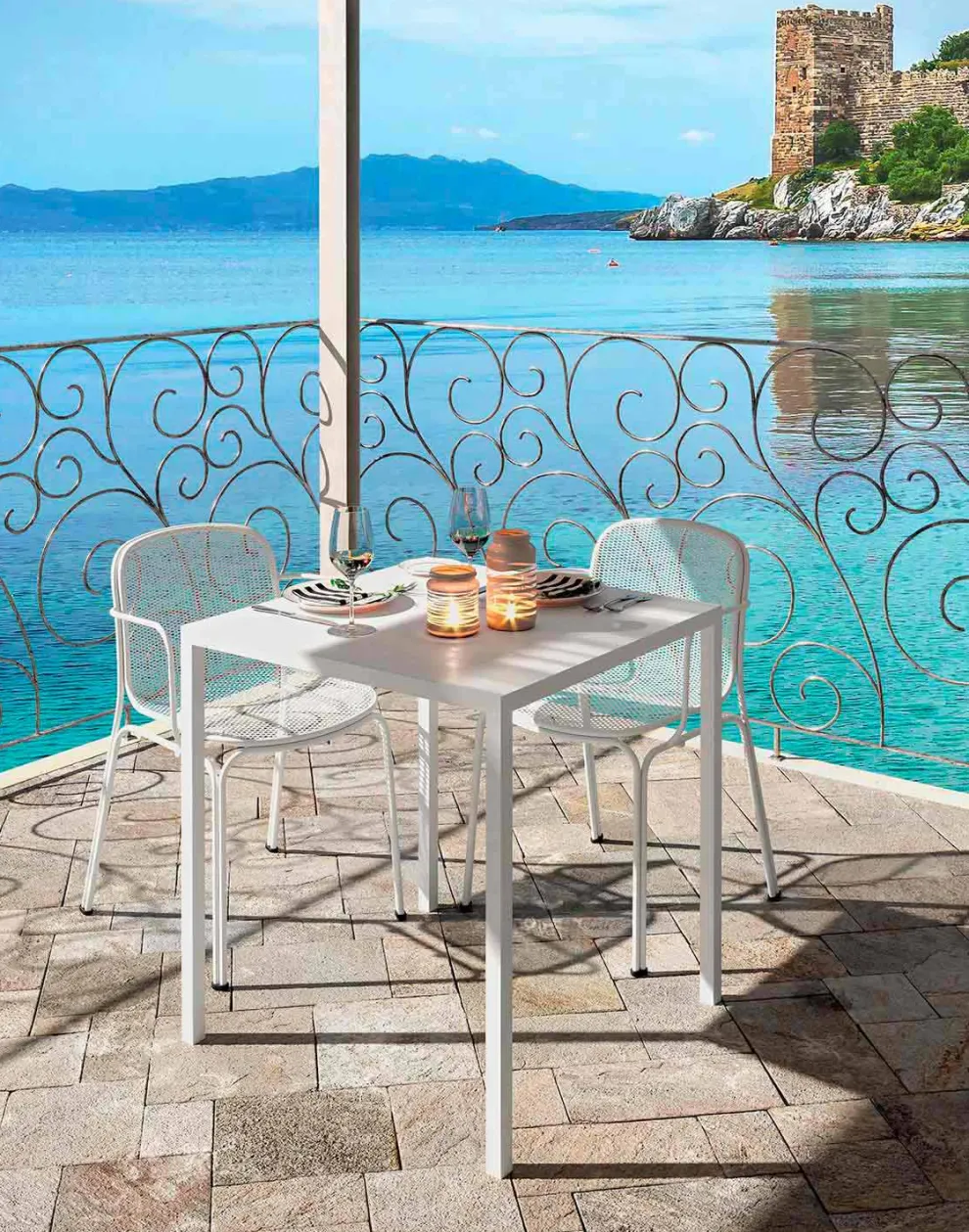 Quadratischer Tisch im Freien Made in Italy - Benedict