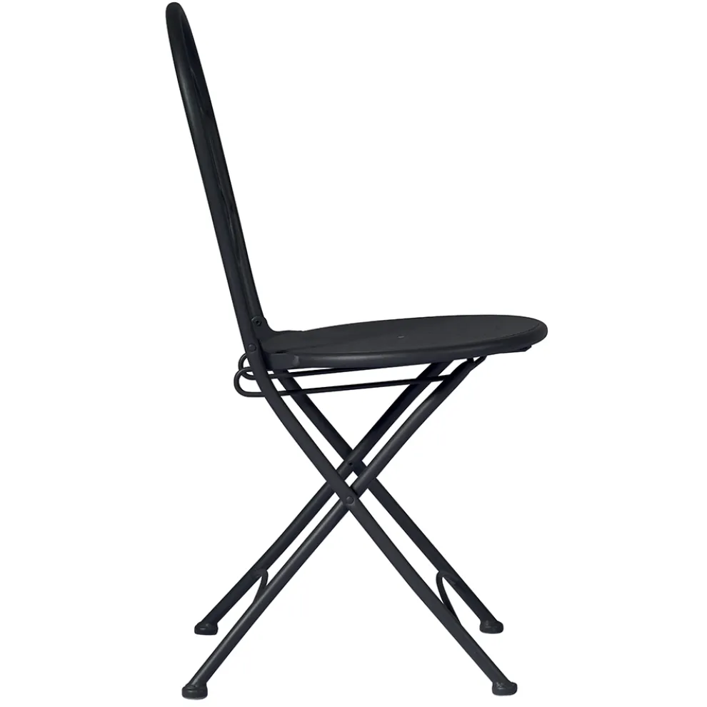 Klappbarer Outdoor-Stuhl aus anthrazitgrauem Eisen 2 Stück - Baccard
