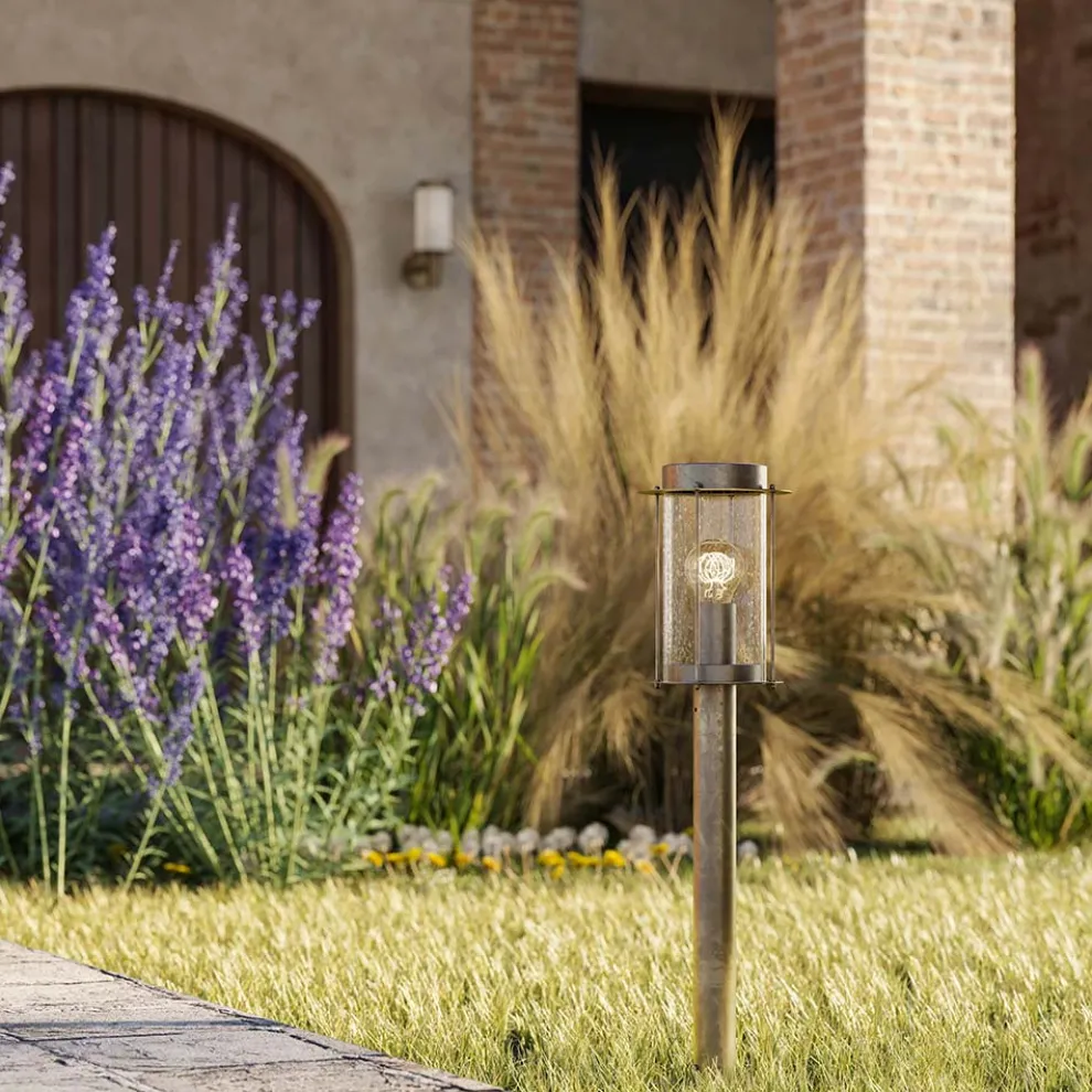 Niedrige Außenlampe aus Messing und Glas Made in Italy - Loggia von Il Fanale