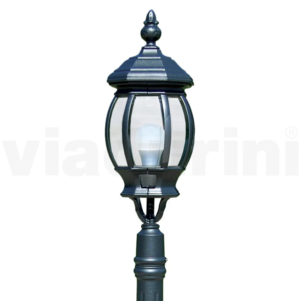 Niedrige Außenlampe aus anthrazitfarbenem Aluminium, hergestellt in Italien – Impero