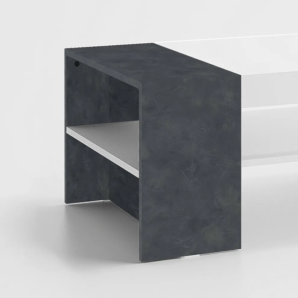 Niedriger Couchtisch für das Wohnzimmer aus weißem Holz 3 Ausführungen - Rames