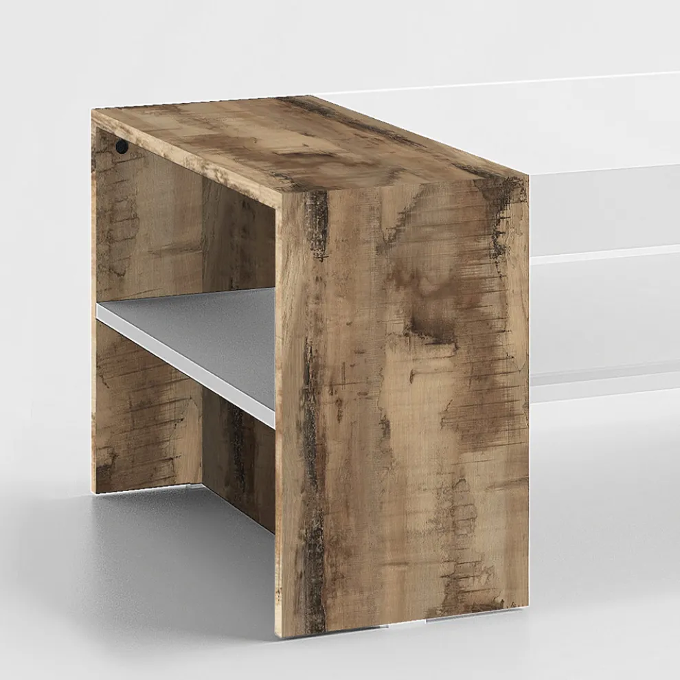 Niedriger Couchtisch für das Wohnzimmer aus weißem Holz 3 Ausführungen - Rames