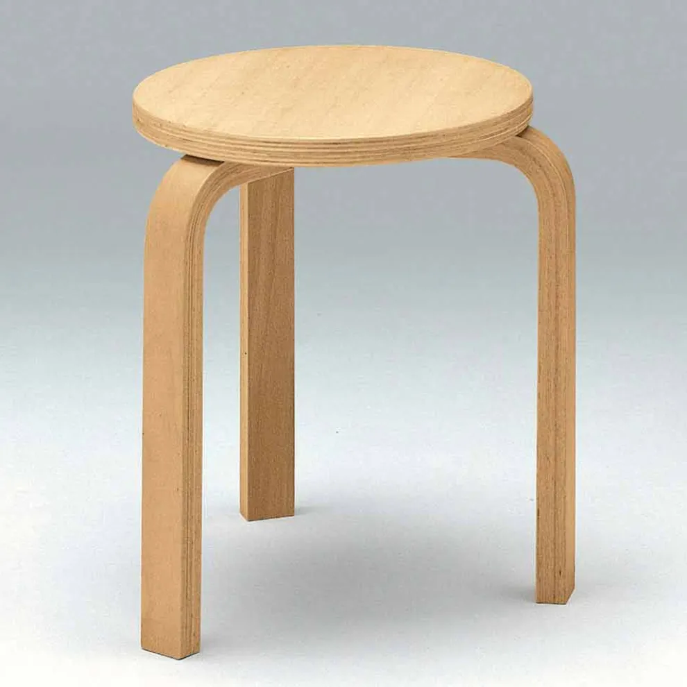 Niedriger stapelbarer Hocker aus natürlichem Buchenholz Made in Italy - Cassiopea