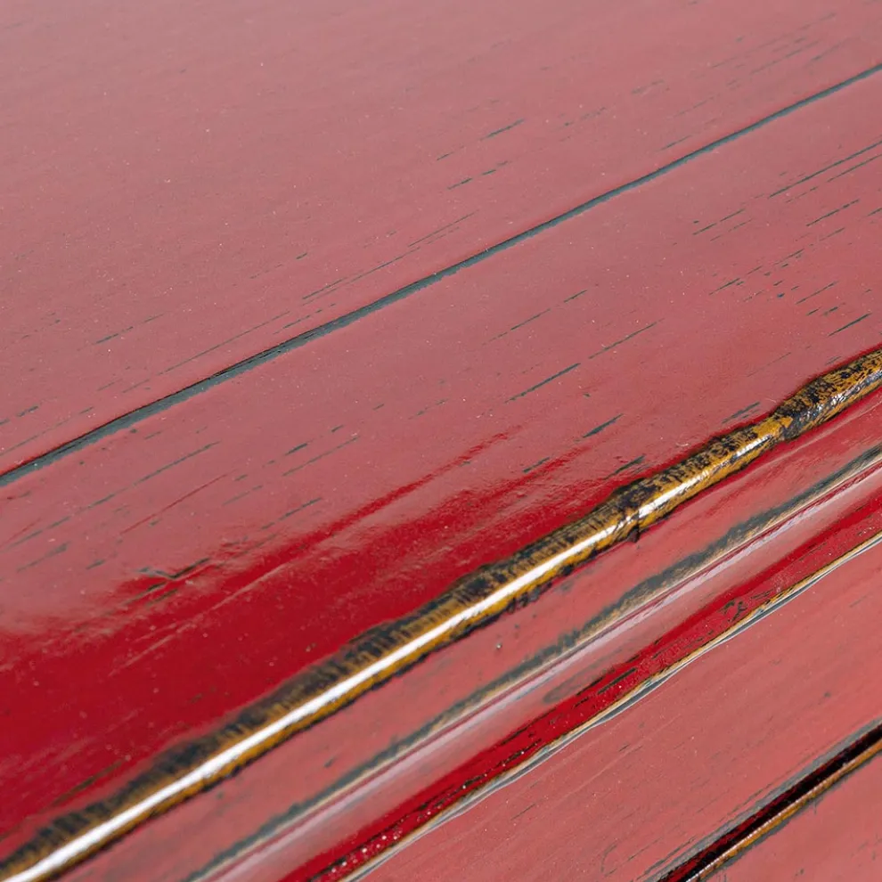 Niedriges Vintage Sideboard mit 2 Türen aus rotem Ulmenholz Homemotion - Konan