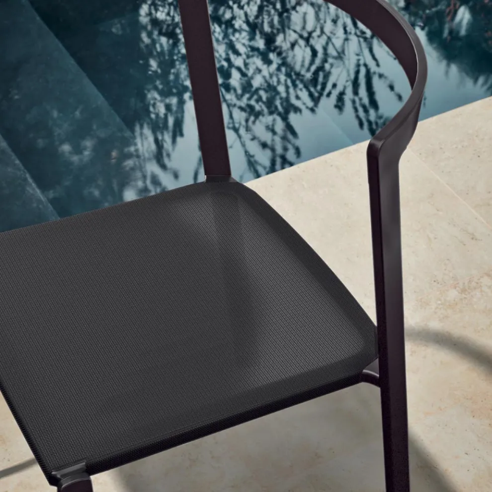 Gartenstuhl aus Textilene und Aluminiumbasis Made in Italy - Milanka