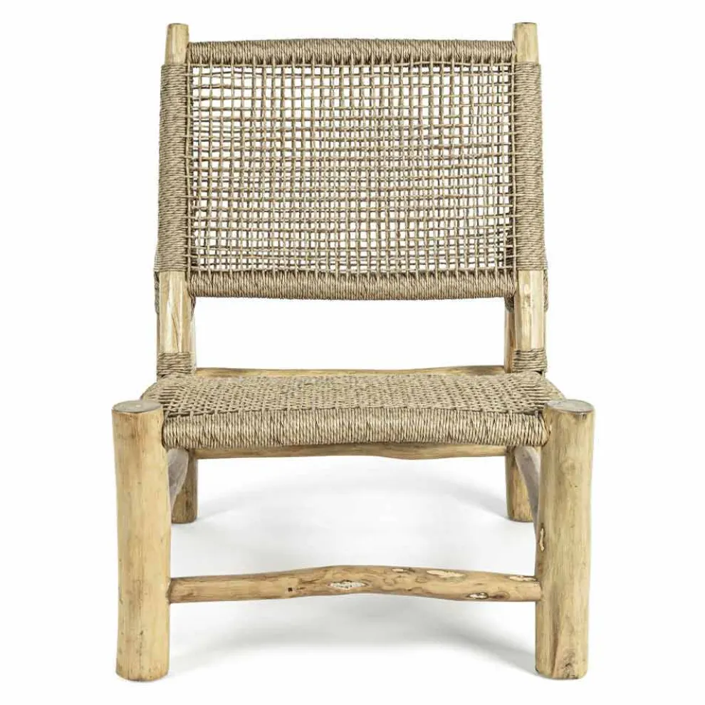 Outdoor-Sessel aus Teakholz und Kunstfaser, 2 Stück - Tecno