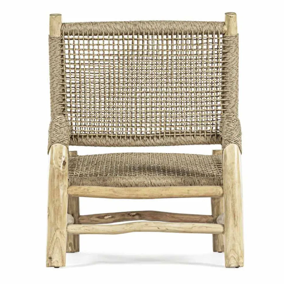 Outdoor-Sessel aus Teakholz und Kunstfaser, 2 Stück - Tecno