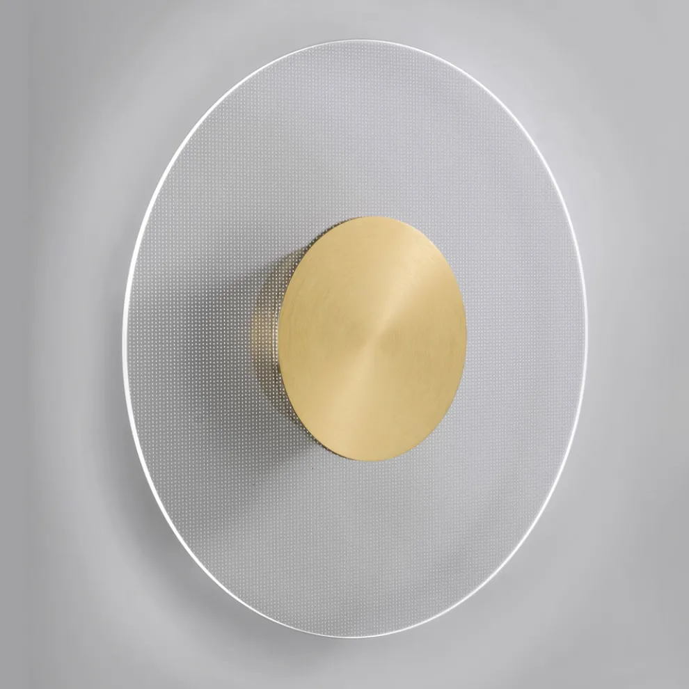 Nora - Wandleuchte aus Metall mit mikrogepunktetem Plexiglasdiffusor