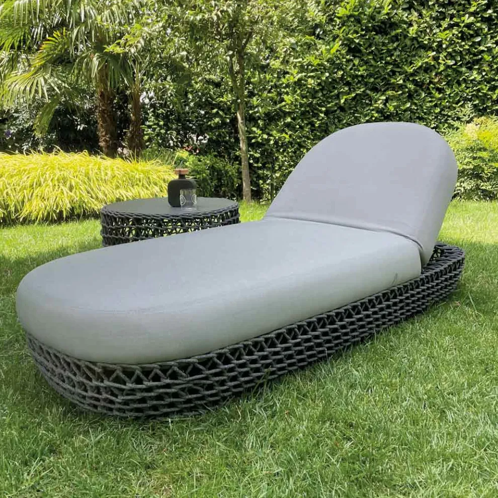 Gummi Garten Chaiselongue mit Seil gewebte Struktur - Shuffle