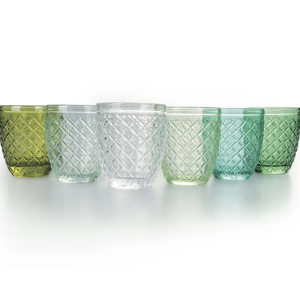 Set mit 12 Gläsern 325 ml aus farbiger Glaspaste - Castello