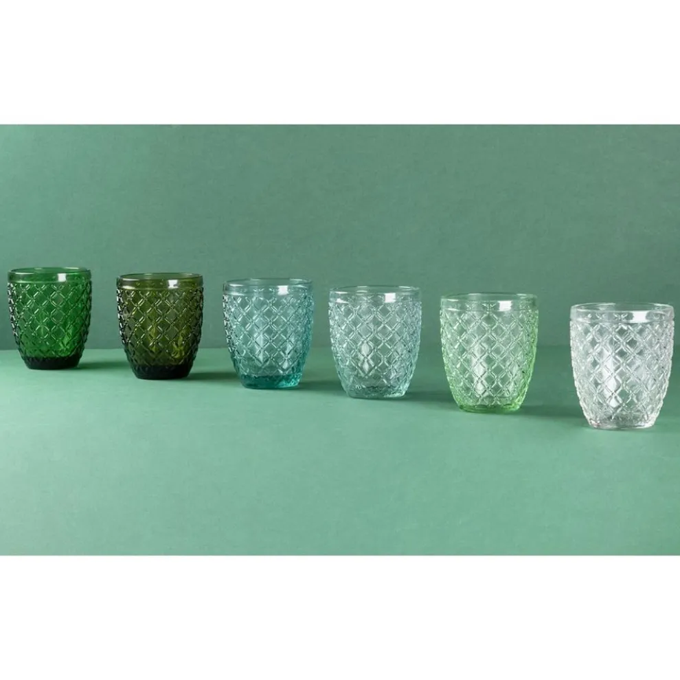 Set mit 12 Gläsern 325 ml aus farbiger Glaspaste - Castello