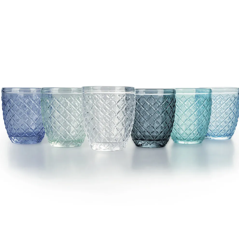 Set mit 12 Gläsern 325 ml aus farbiger Glaspaste - Castello