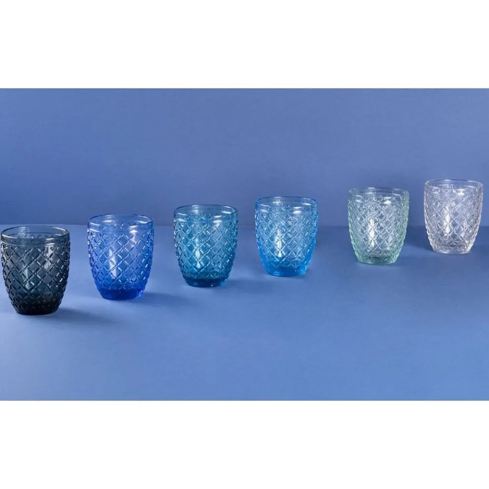 Set mit 12 Gläsern 325 ml aus farbiger Glaspaste - Castello