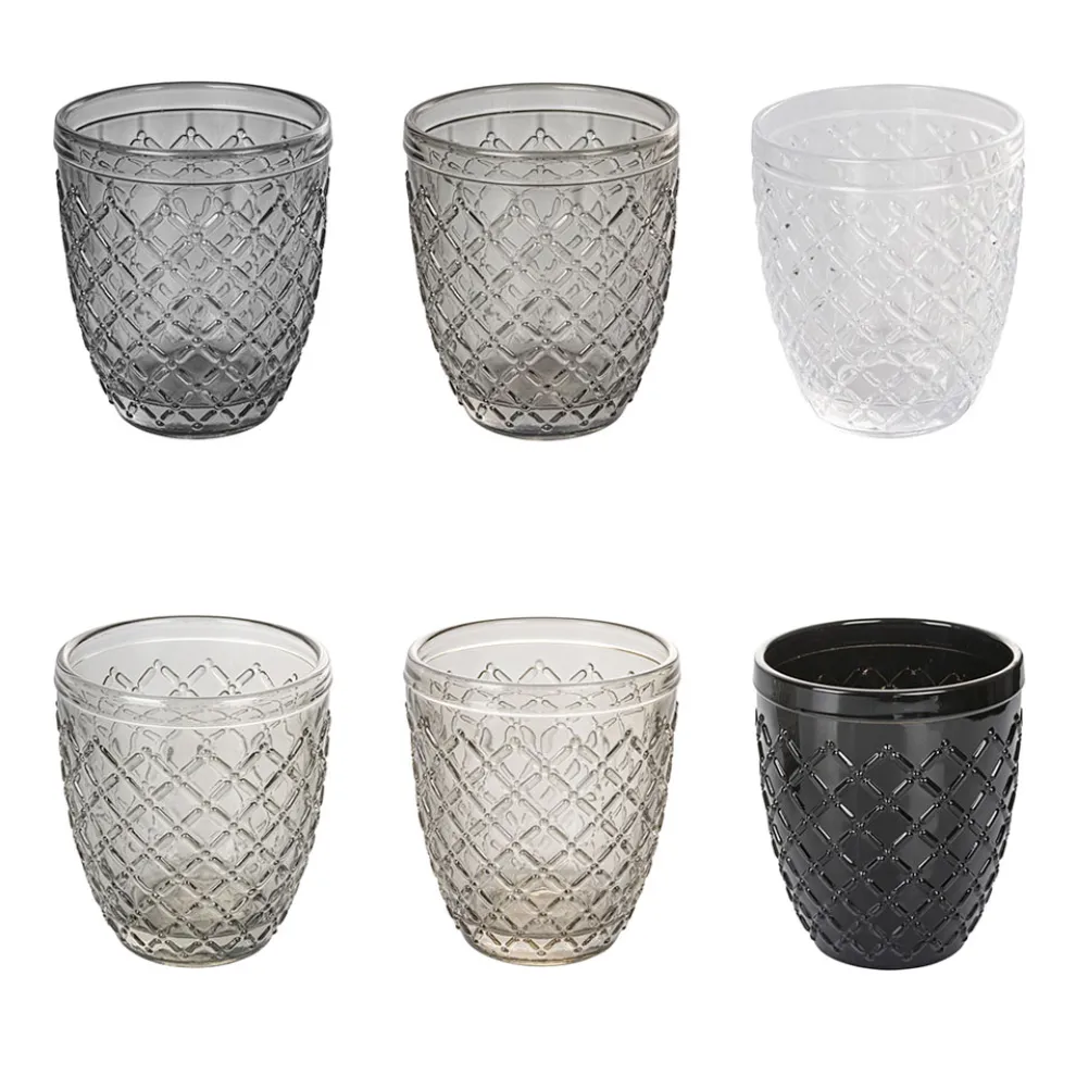 Set mit 12 Gläsern 325 ml aus farbiger Glaspaste - Castello