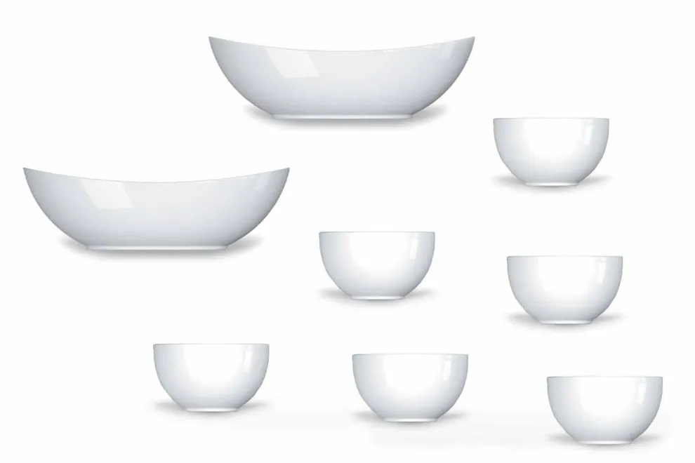 Tassen und Schalen Service Modernes Design in Porzellan 8 Stück - Teleskop