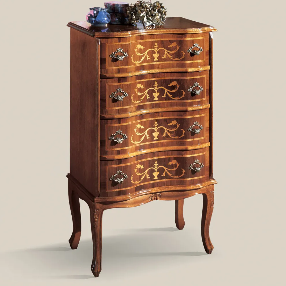 Klassische Luxus Kommode Nussbaumholz Made in Italy - Elegant